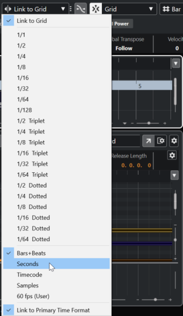 Nudge Settings pop-up menu