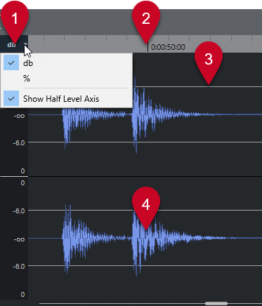 Waveform display in the Sample Editor