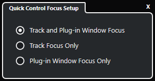 Panel Configuración de controles rápidos de foco