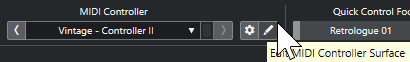 Bouton Éditer la surface de contrôle MIDI pour le contrôleur MIDI sélectionné
