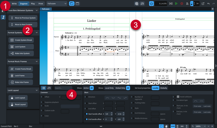 Toolbox and panels in Engrave mode