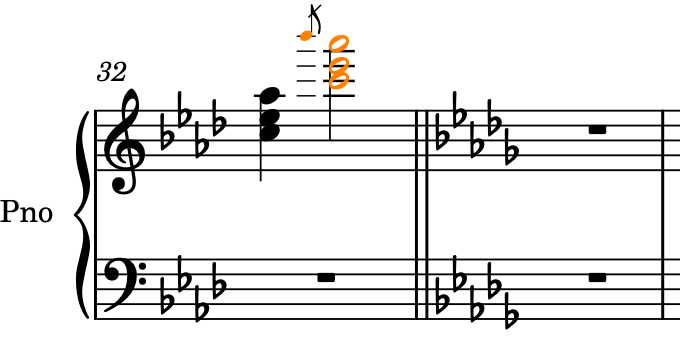 和音と装飾音符を選択したところ