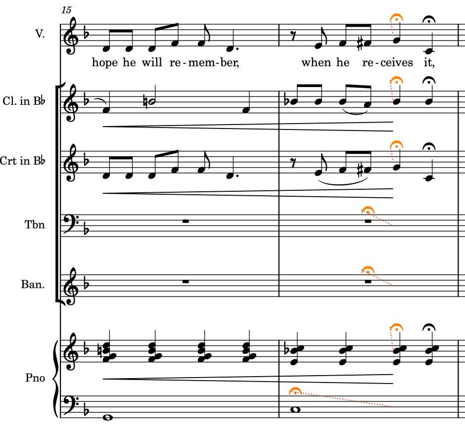 Fermatas automatically appearing on all staves