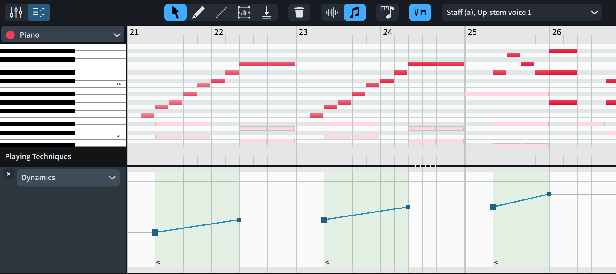 Dynamics editor in the Key Editor