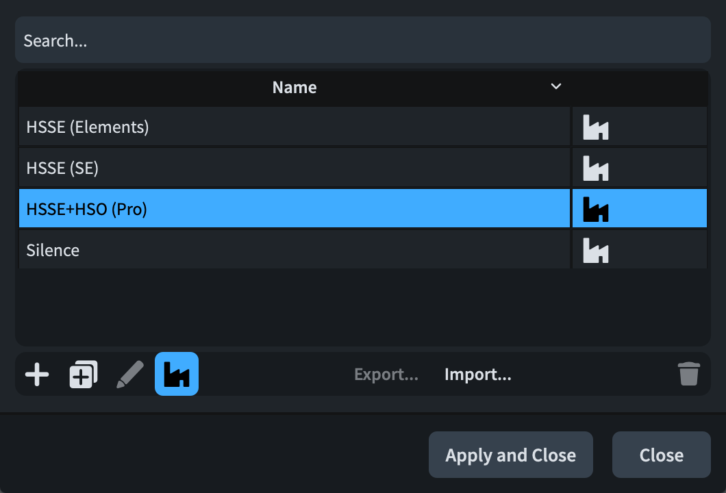 Apply Playback Template dialog