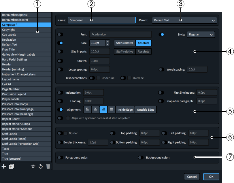 Paragraph Styles dialog