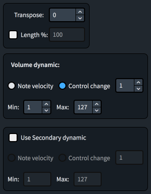 Expression Maps dialog, Technique controls in the Base and Add-on Switches section