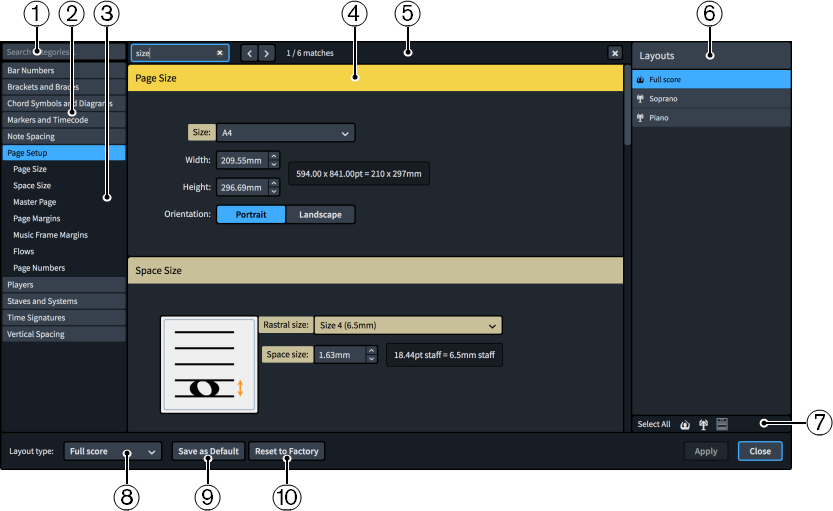「レイアウトオプション (Layout Options)」ダイアログ