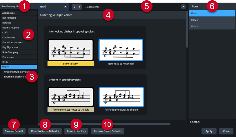 「記譜オプション (Notation Options)」ダイアログ